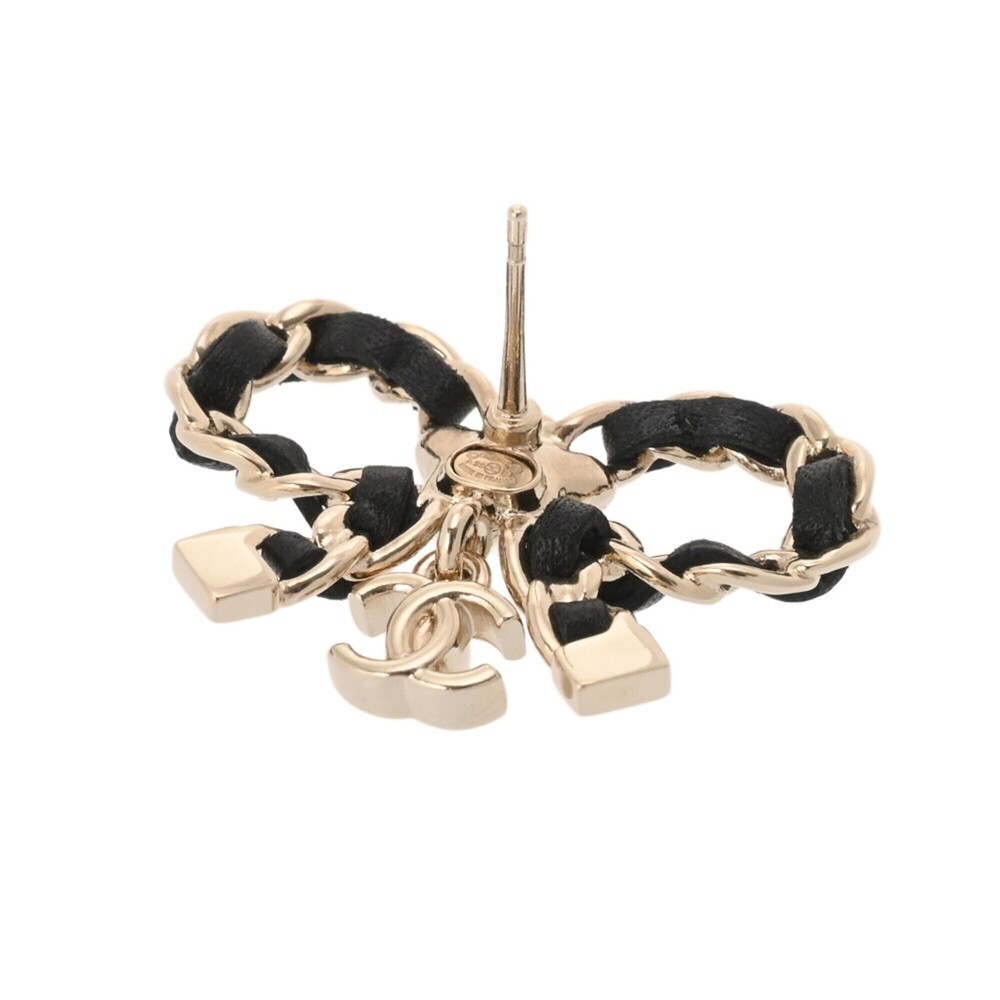 CHANEL Gold Leather Earrings - Picture 9 of 11